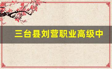 三台县刘营职业高级中学校2024年录取分数(四川三台刘营职中2021年高考)