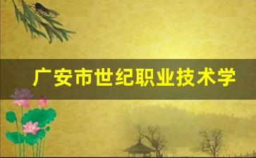 广安市世纪职业技术学校2024年录取分数(广安世纪职业技术学院)